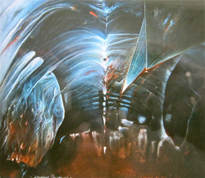 Einseitiger Flugversuch, 1995, 120x100, Öl auf Leinwand