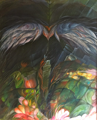 Nachtvogel 1, 1984, 95x115cm, Öl auf Leinwand