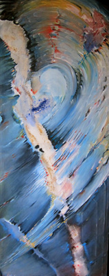 Welle,1989, 90x200cm, Öl auf Leinwand