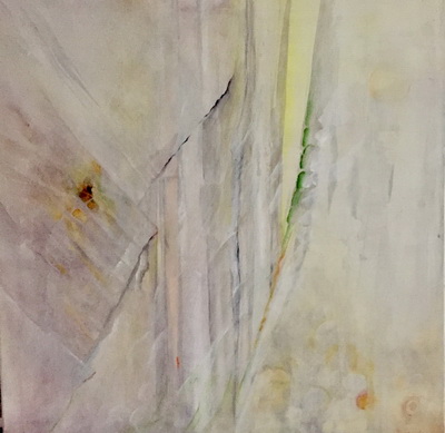 Trauriges Bild Nr.2, 80 cm x 80 cm, 2019, Öl und Tusche auf Leinwand 